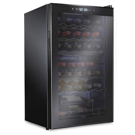 Ivation 33-Bottle Dual Zone Compressor Freestanding Wine Cooler Refrigerator - Black IVFWCC331DB